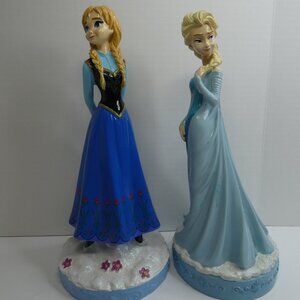 Anna & Elsa Disney Frozen Lot 2 Statues 12" Dolls Figurines British Exclusive